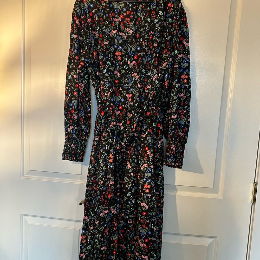 Red and Blue Long Sleeve Sundress